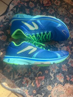 Newton Women's Athletic Running Shoes - Blue with Neon Green Accents